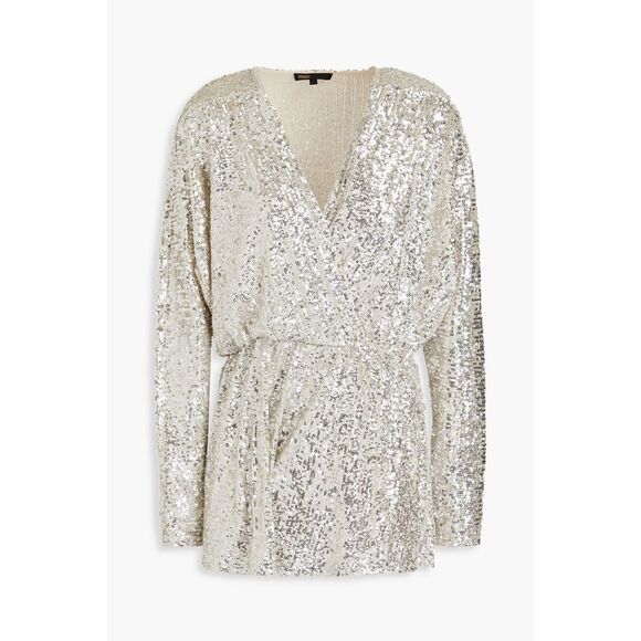 MAJE Sequined tulle playsuit FR 38 NEW NWT - Picture 1 of 11